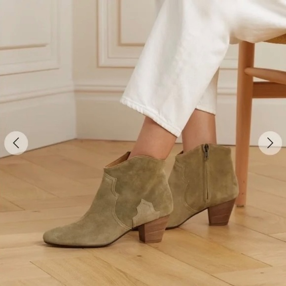 ISABEL MARANT Étoile The Dicker suede ankle boots Beige - Picture 1 of 8